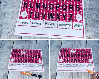 Adult or kids, Communication Pictures cards Alphabet board,Montessori, Sentences builder,Autism Non-verbal Digital Download printable pink