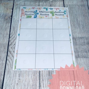 Gráficos de rutina diaria de primavera de mariposas, tareas diarias para niños, tareas domésticas, autismo no verbal, necesidades especiales, Montessori, descarga digital