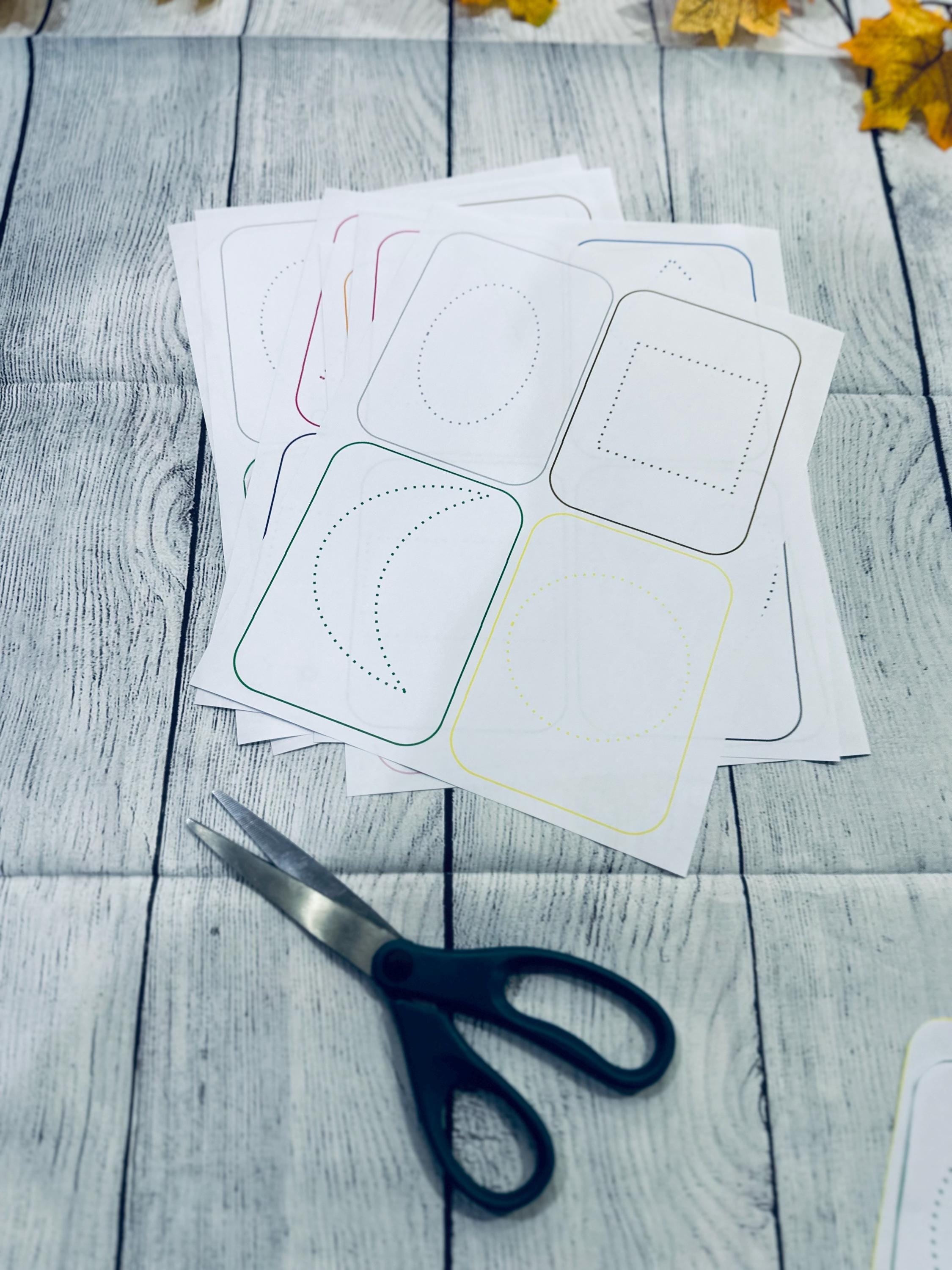 Shape Flash Cards, Tracing Handwriting Montessori, Colors Cards ...