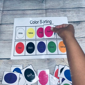 toddler, preschool busy work, colors sorting matching, Montessori, morning work, interactive activity teacher