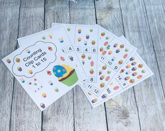 cartes à clip de Pâques, chiffres de 1 à 15, activité scolaire à la maison pour les élèves, enfants Montessori, travail chargé, centre de travail chargé Montessori