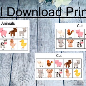 Jogo de Combinação e Classificação de Animais de Fazenda | Trabalho Ocupado para Crianças em Pré-escola | Atividade Educacional para Educação Domiciliar | Imprimível Interativo para Crianças