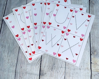 valentine's day, tracing handwriting alphabet and number 1 to 20 flash cards, interactive binder ,preschool ,educational activity busy work