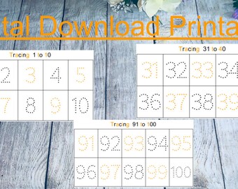 fall number 1-100 tracing, handwriting, homeschool, Montessori teacher center gift ,interactive activity busy work, digital printable PDF