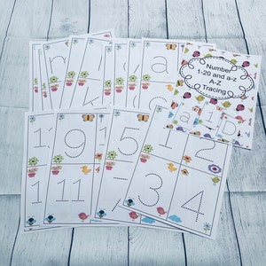 zomer handschrift alfabet en nummer 1 tot 20 flash-kaarten, interactieve map, kleuterschool, educatieve activiteit druk werk