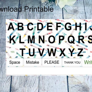 Tarjetas de comunicación con imágenes para el regreso a clases, arte mural del alfabeto, Montessori, construcción de oraciones, autismo, descarga digital no verbal
