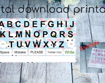 easter theme  alphabet chart, Communication Alphabet board,Montessori, Sentences builder,Autism Non-verbal Digital Download printable