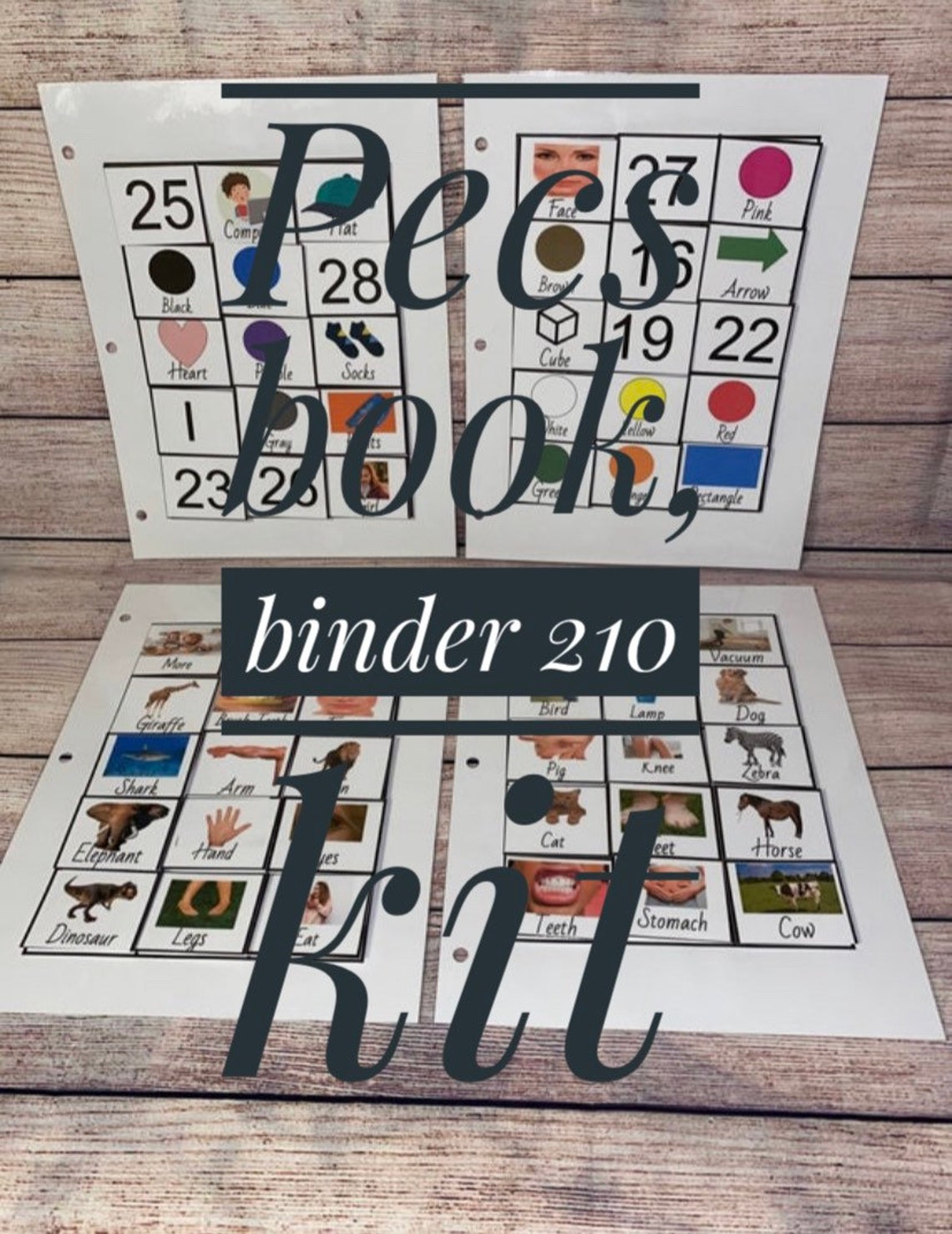 Pecs binder pecs book Small Pecs book pack of 210 pecs Etsy