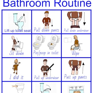 Jacob blauwe badkamerroutine, zindelijkheidstraining plannen, poster beloningskaart, kaarten voor communicatie, interactief, digitale download afdrukbaar