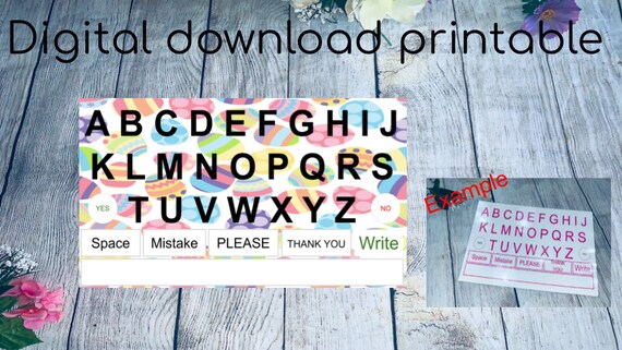 easter theme alphabet chart communication alphabet board etsy