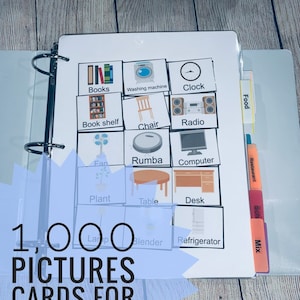 Kaart met 1000 afbeeldingen voor communicatie, logopedie, autisme non-verbaal, speciale behoeften, schema, montessori, visuele hulpmiddelen digitale download (p