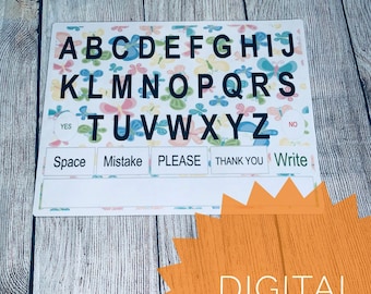 spring theme Communication Alphabet board, Montessori, Sentences builder, Autism Non-verbal Digital Download printable S1