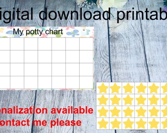 butterfly Potty training girls, Potty chart, Potty token, Potty training reward system, potty calendar, Digital printable download