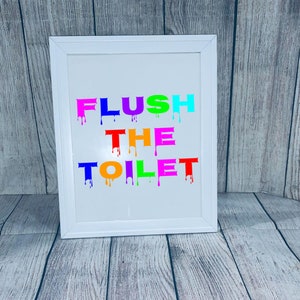 Badezimmer Schild waschen Toilettenspülung Poster Wand Kunst Montessori, Kinder, Kleinkind Vorschulkind homeschool, Dekoration