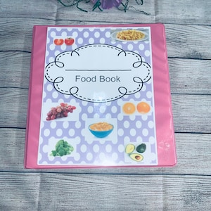 Kinder oder Erwachsene Lebensmitteltabellen, Lebensmittel, Auswahltafel für Lebensmittel, Lebensmittelbuch, Sehhilfe, Meine Sprachkarten, Aufgabenkarten, Sehhilfe kleine Lernkarten