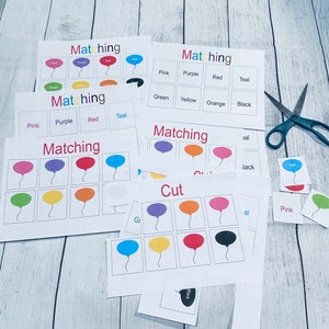 Ballon passende interaktive Aktivität, zuordnen, sortieren, beschäftigte Arbeit, Homeschool, montessori (druckbare digitaler Download