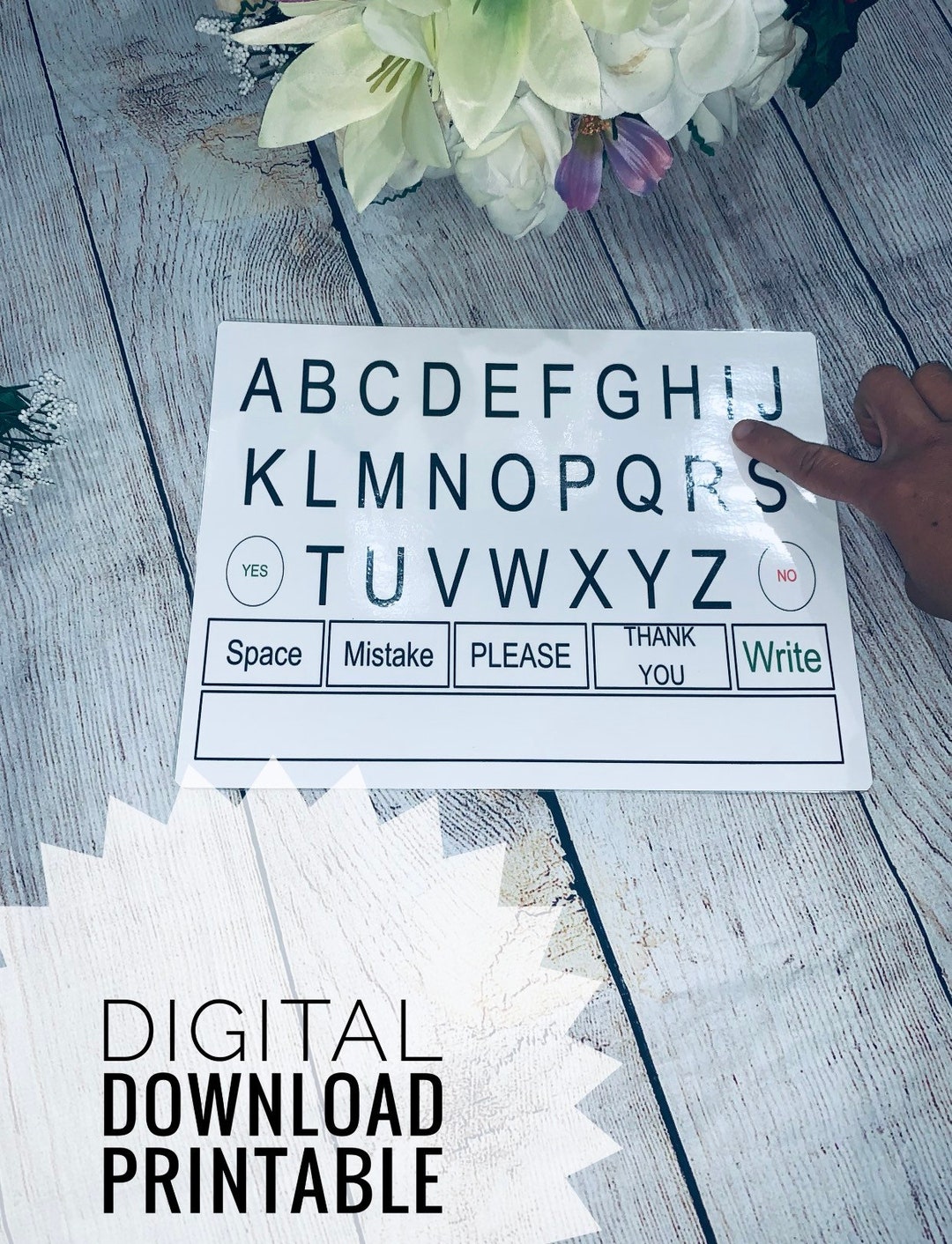 Adult or Kids, Alphabet Communication Board, Montessori, Sentences ...