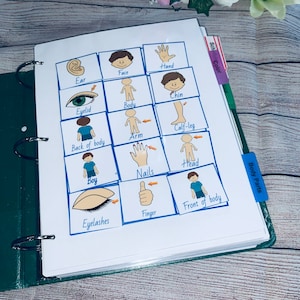książeczka z obrazkami lub segregator Małe książeczki z obrazkami, opakowanie 210 sztuk książka komunikacyjna autyzm, specjalne potrzeby, DTT, terapia Montessori