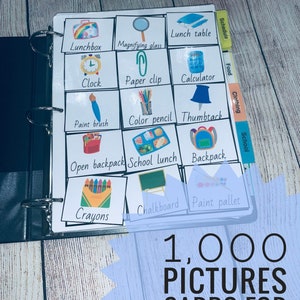 Kaart met 1000 afbeeldingen voor communicatie, logopedie, autisme non-verbaal, speciale behoeften, schema, montessori, visuele hulpmiddelen digitale download