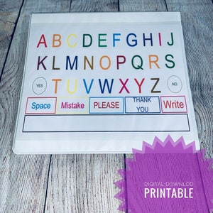Tableros de CAA para adultos o niños para comunicación, tablero del alfabeto, Montessori, constructor de oraciones, autismo no verbal, descarga digital imprimible