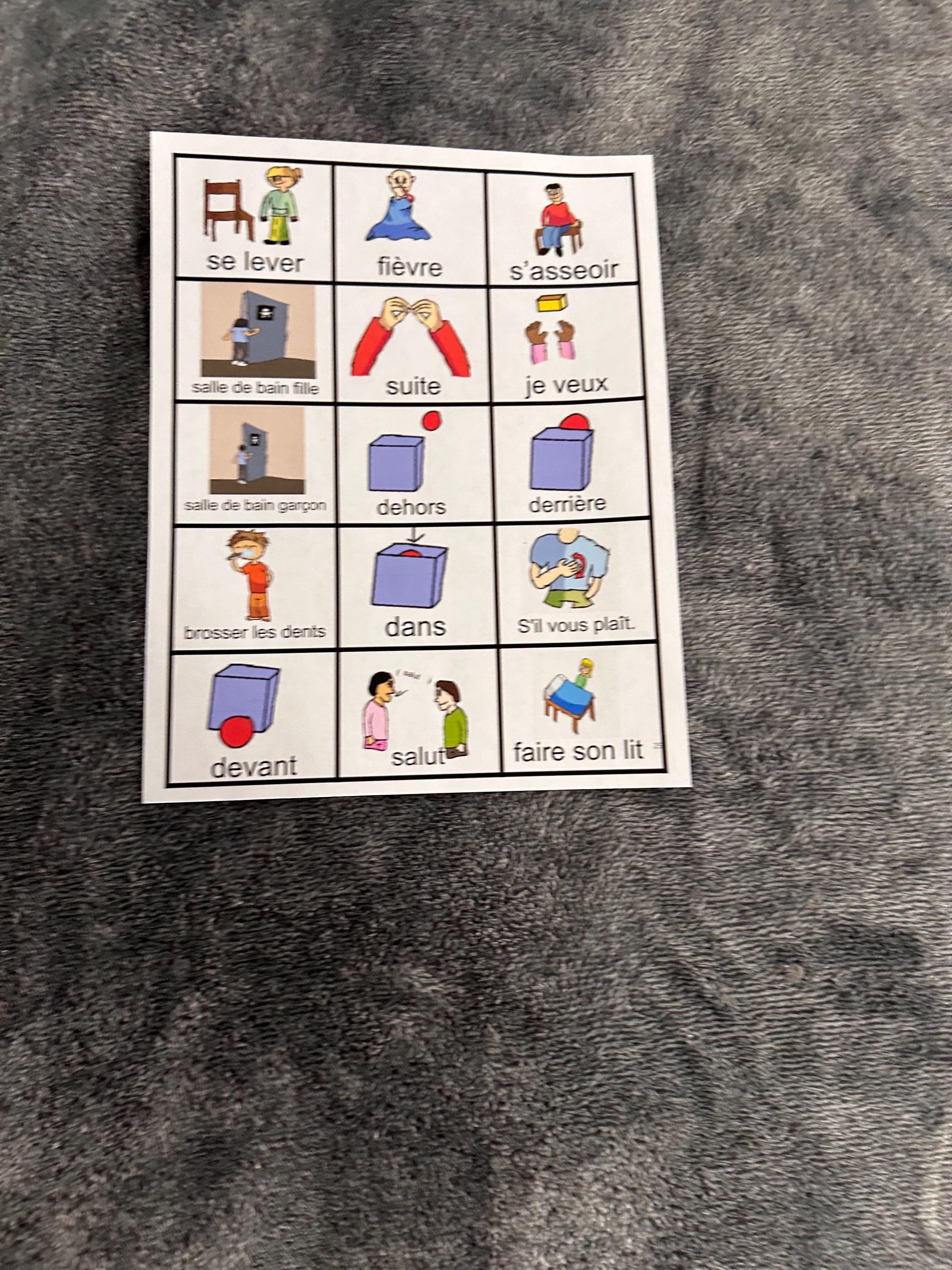 French Pec Morning Routine 1,000, Pec, French Picture Cards for Communication, Speech Therapy ...