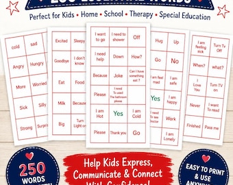 60 Communication Picture Cards |Core Words Communication Board | Autism Visual Supports | AAC Printable | Speech Therapy | Special Education