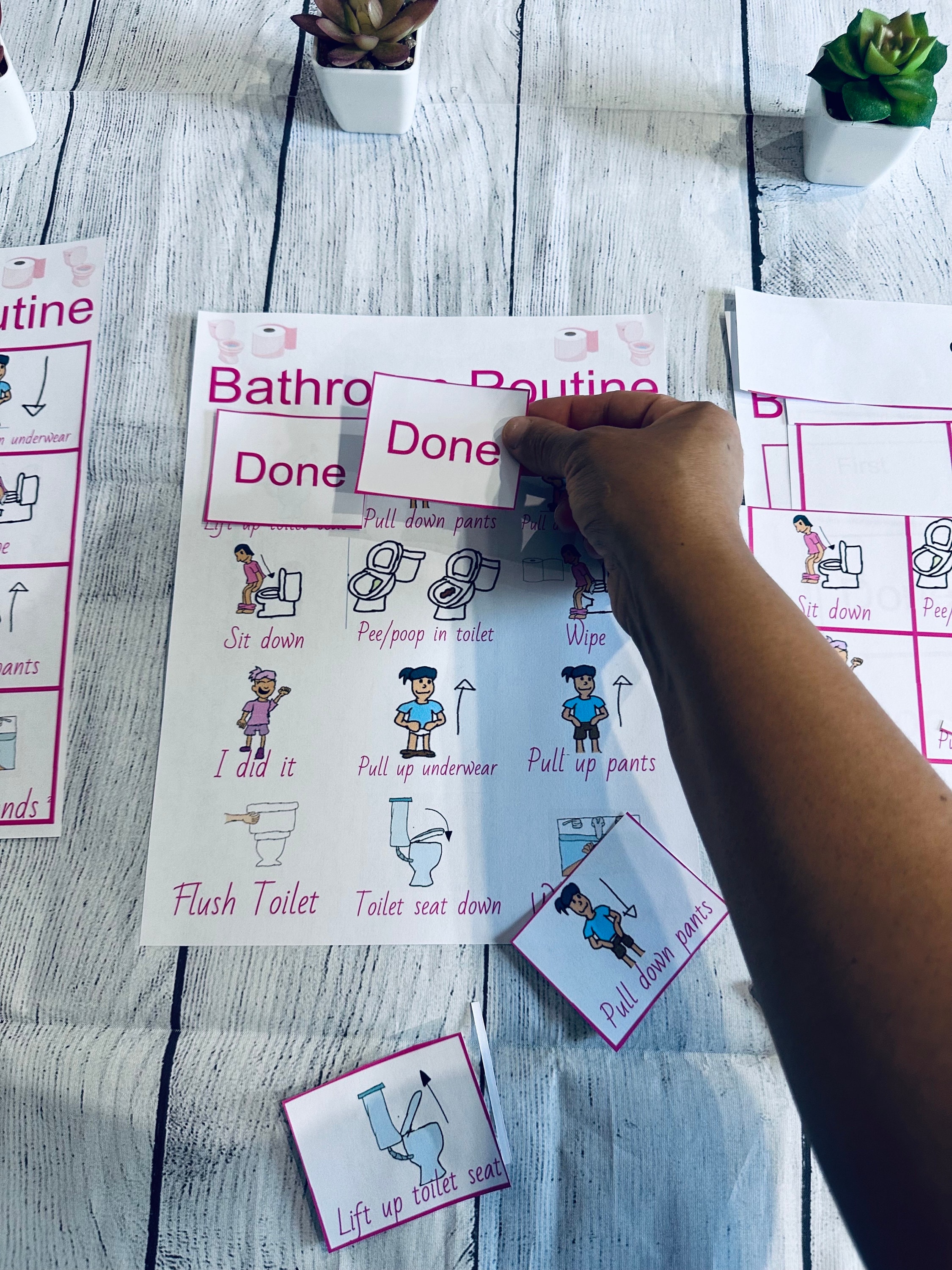 Girl Bathroom Routine, Schedule Potty Training, Reward Chart Poster ...