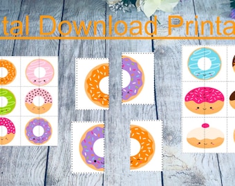 donut theme matching  activity , homeschool, teacher center idea gift,DTT activities, game, homeschool, interactive activity busy work