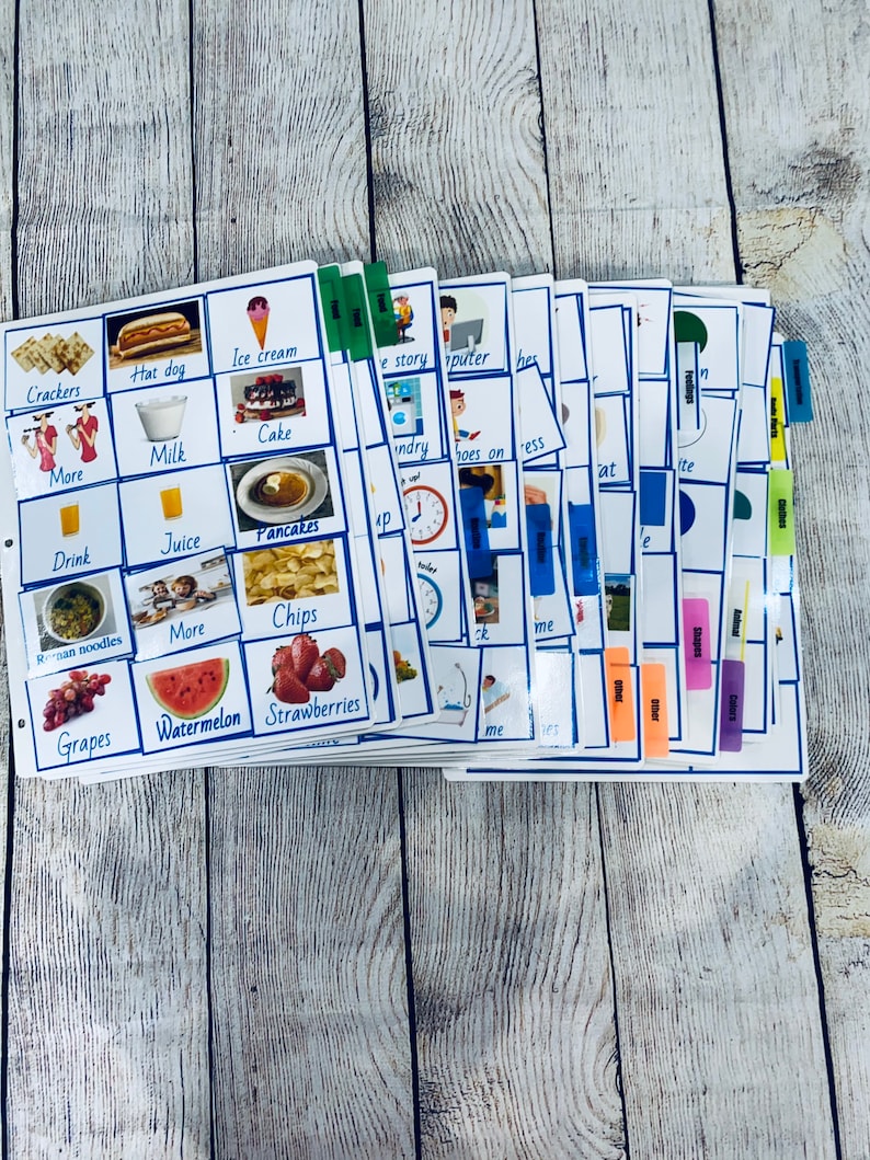 Pictures card binder kit Speech therapy OT therapy Autism Etsy