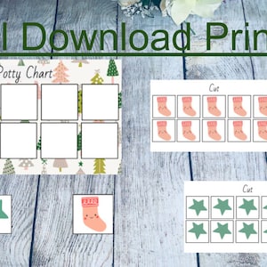 Christmas theme, Potty training, boy/girls, Potty wall chart, token, toddler Potty time training reward system ,Digital printable download