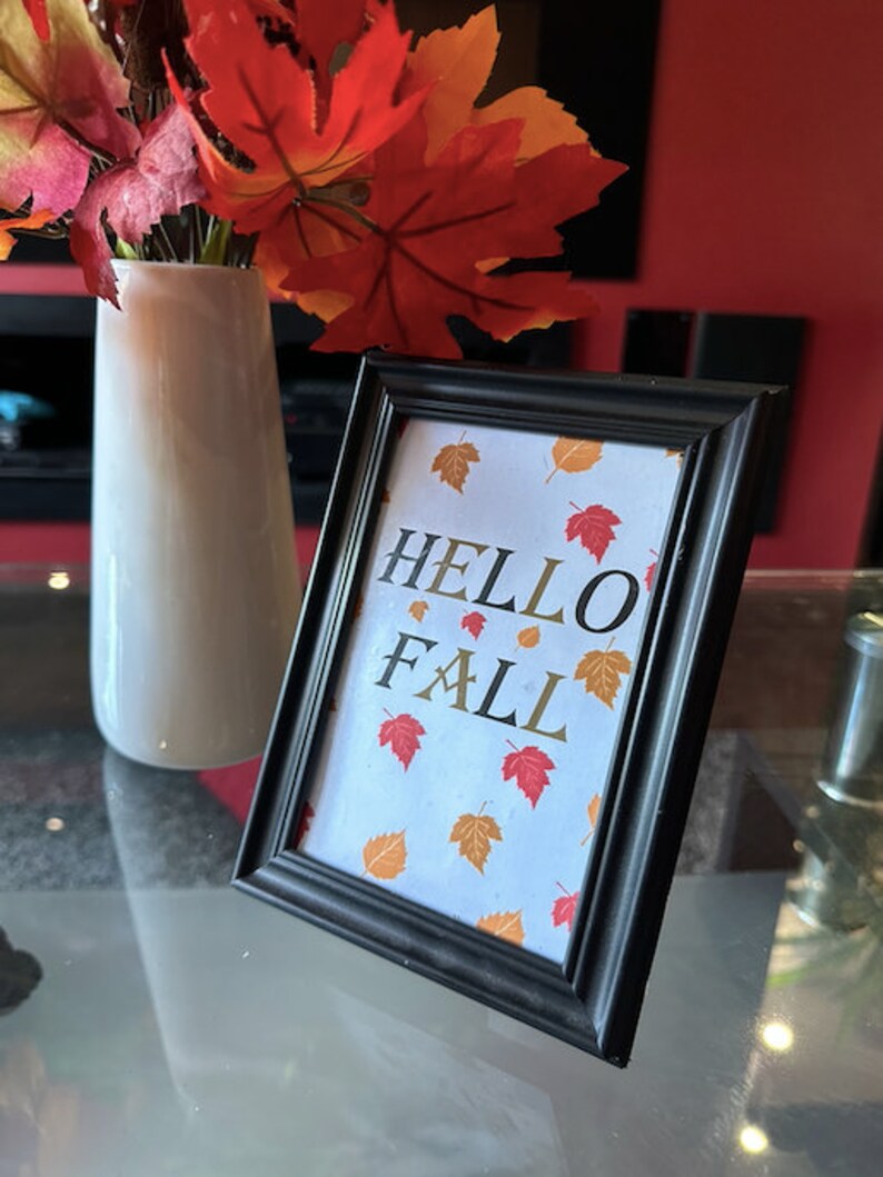 Hello Fall Poster Wall Decoration Art, Picture Frames Wall Art Poster ...
