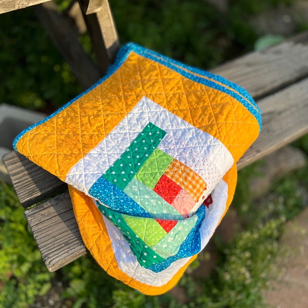 Handmade Log Cabin Quilt Etsy