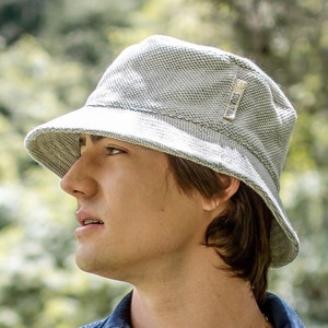 SOULITUDE Upcycled Bucket Hat | Unisex | Patterned Denim Blue