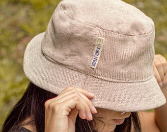 SOULITUDE Upcycled Bucket Hat | Unisex | Beige/Brown