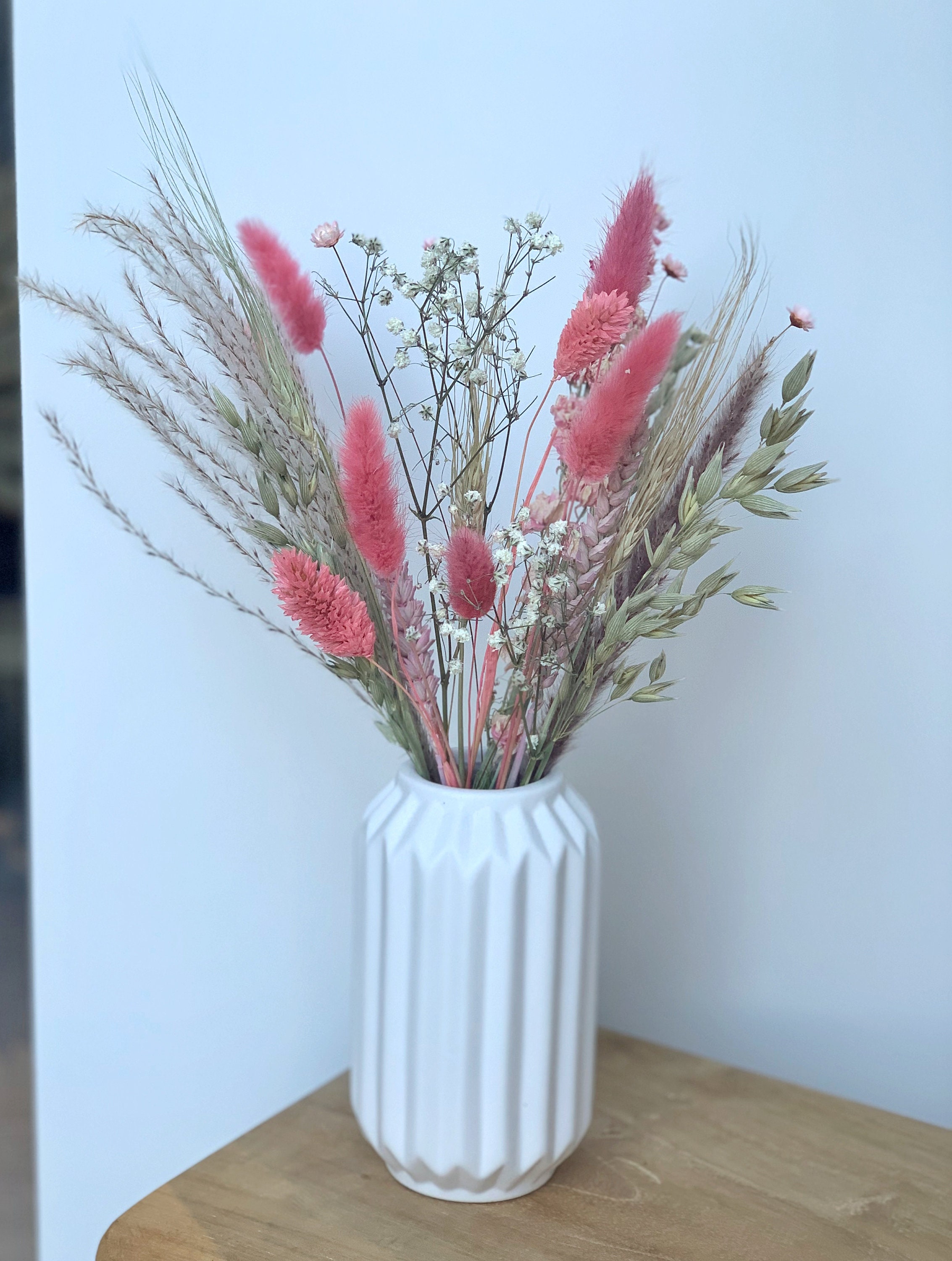 Letterbox flower arrangement with neutrals pinks creams Etsy