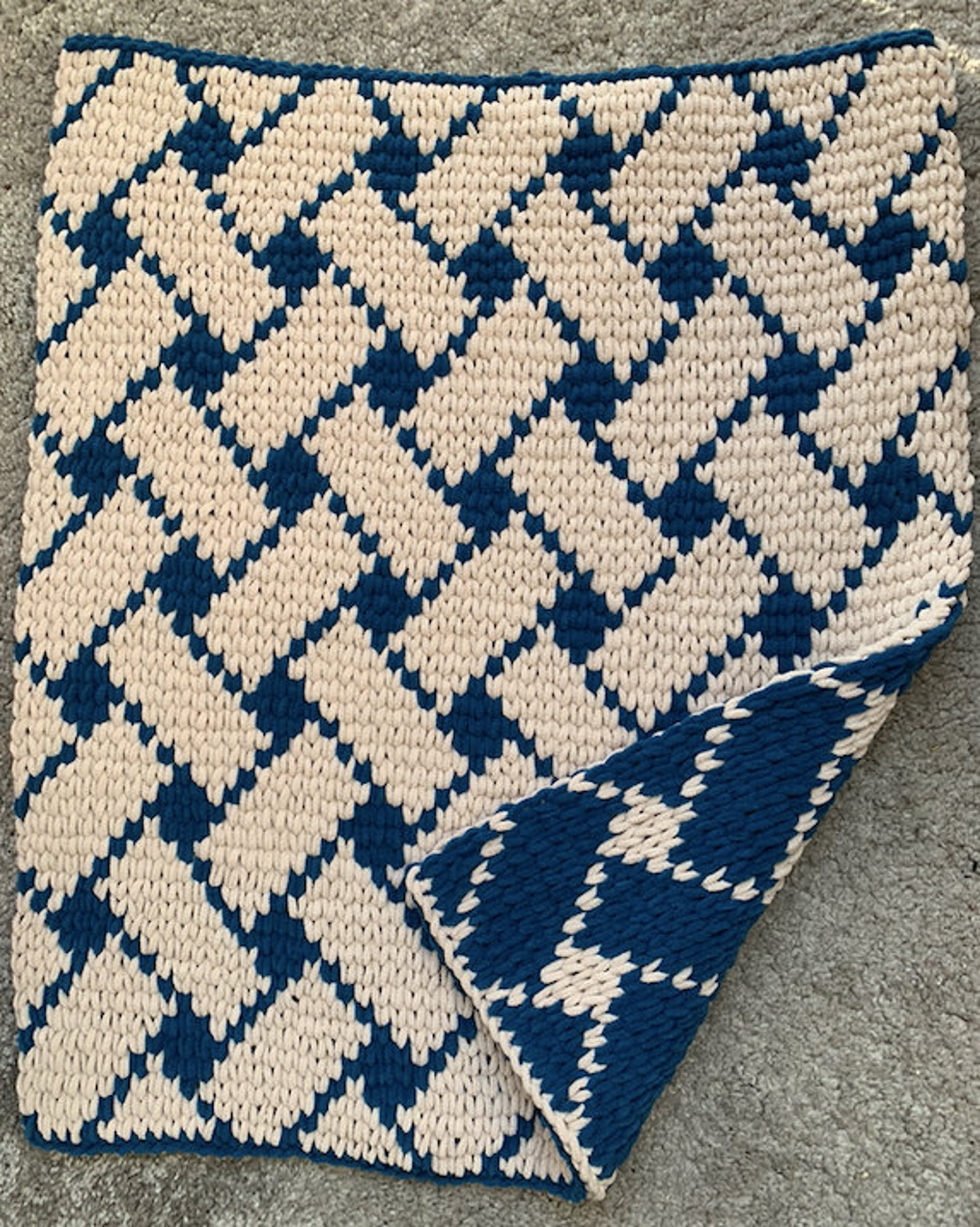 Blanket Pattern Download Doublestranded Yarn Alize Puffy Etsy