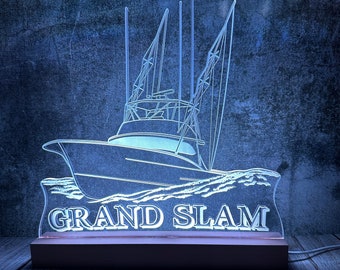 Custom Light Up Acrylic Boat Sign: Laser Cut Nautical Decor