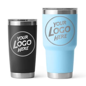 Custom Logo Engraved Tumbler - Stainless Steel Insulated Tumbler with Your Logo- Personalized Business Logo Drinkware– Custom Corporate Gift