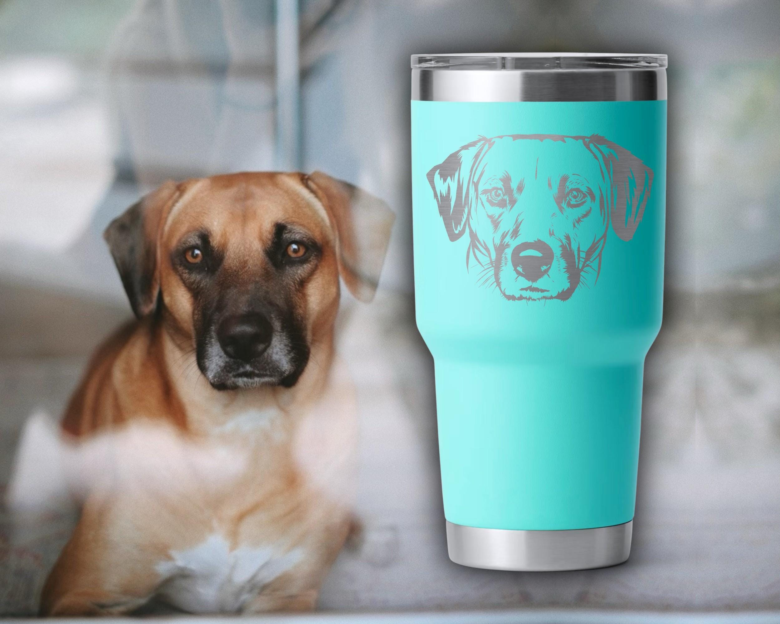 Custom Engraved Pet Tumbler - Hand Drawn- Stainless Steel Tumbler with Your Pet's Face - Insulated Tumbler- Pet Lover Gift- Pet Portrait Cup