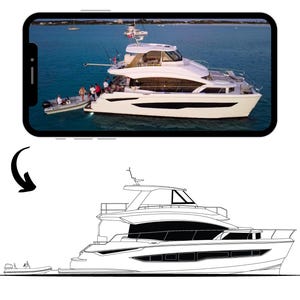 Boat Line Art - Custom Line Drawing Vector File Download- Catamaran - Great for Tumblers & Shirts- Transform Your Boat into a Custom Drawing