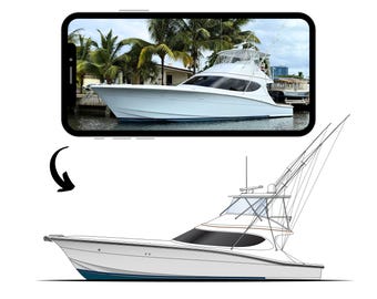 Custom Boat Line Art: Full Color Drawing (Vector File Download)