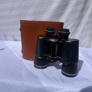Vintage 10x50 Wide-Angle Binoculars with Leather Case