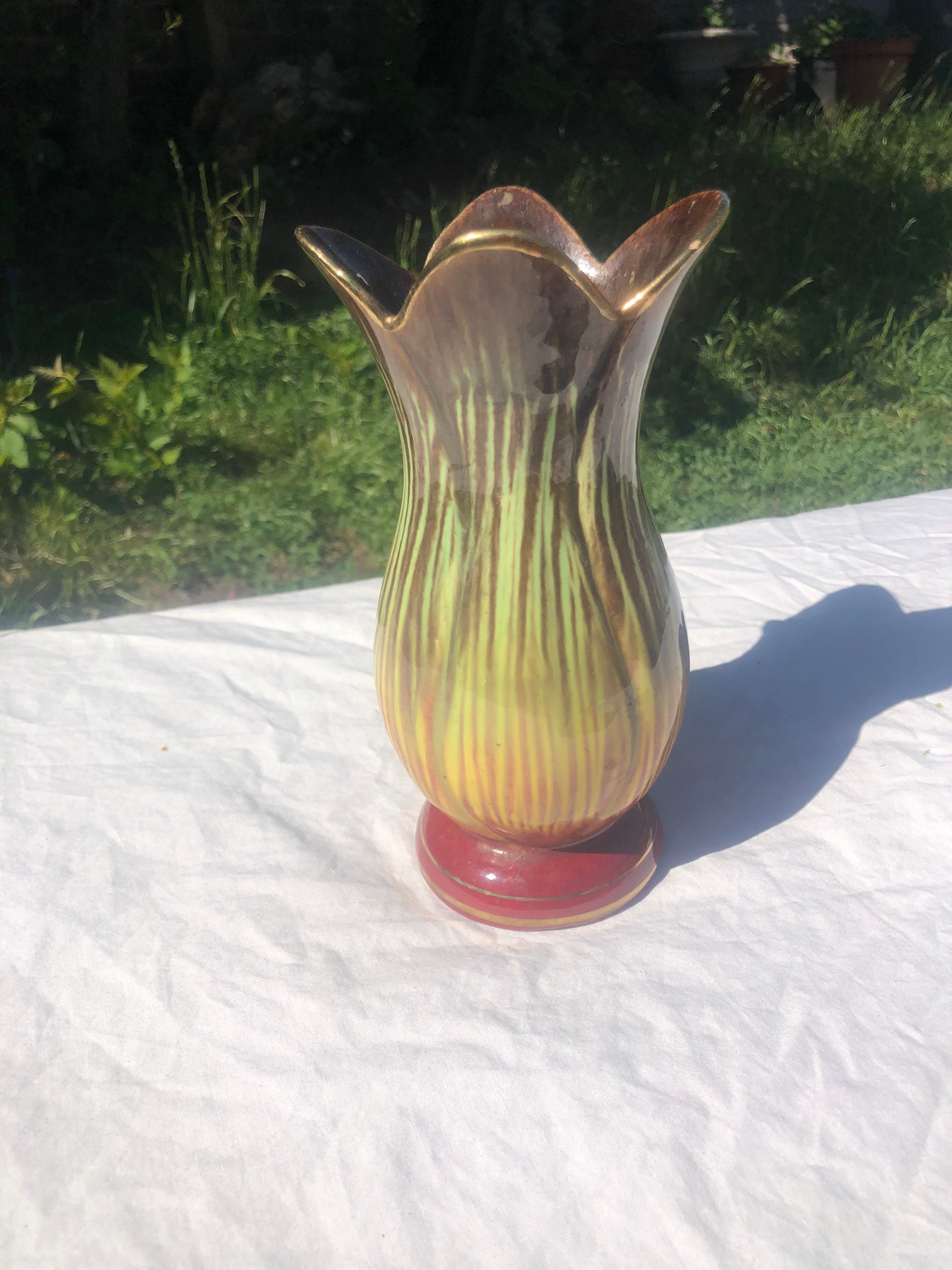 ヴィンテージ西ドイツ陶器花瓶 - Etsy 日本