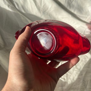 Vintage Red Glass Biomorphic Bowl image 3