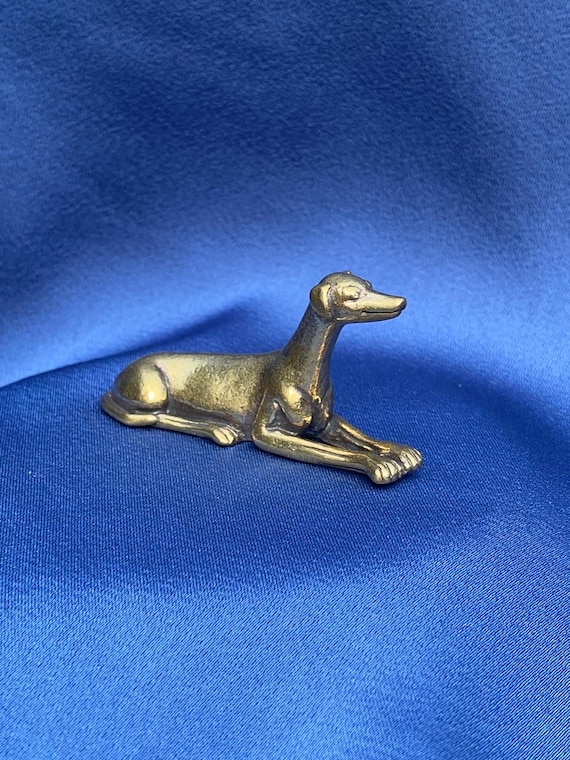 真鍮製 犬の置物 グレイハウンド ヴィンテージ アンティーク レトロ ブラス