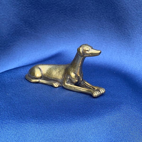Vintage Brass Greyhound Hunting Dog