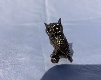 Vintage Brass Owl Figurine