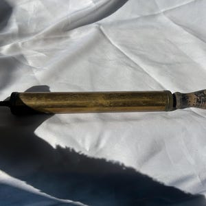 Vintage Brass Hand Pump with Wooden Handle – Early 20th Century Industrial Tool