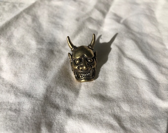 Vintage Brass Japanese Hannya Mask