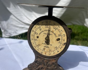 装飾的なアンティークのソルターズ郵便小包天秤 - 鋳鉄製スケール